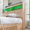 Queen Size Bed Frame with Headboard, Modern Wooden Platform Bed Frame with Lights & Charging Station & Drawers, No Box Spring Needed, Natural - 2 of 4