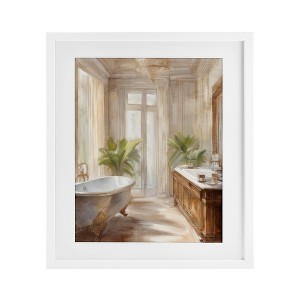 Stupell Industries Serenity Bath Bathroom Painting Framed Print Under Glass Art, White, 17" x 21" - 1 of 4