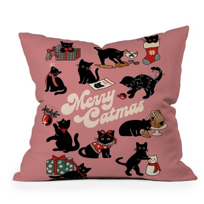 Black cat hot sale christmas pillow