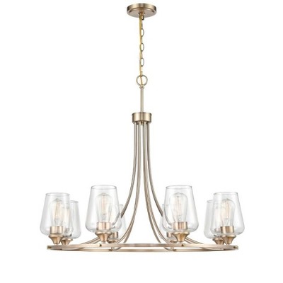 Ashford Modern Gold 8-Light Wagon Wheel Chandelier