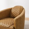 Art Leon Mid-century Modern Genuine Leather Accent Chair with Quilted Design - 3 of 4