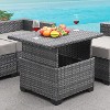 Lviden Patio Rattan Coffee Table with Hidden Storage - 3 of 4