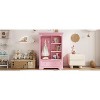 Vynxaria Pink Open Children's Wardrobe with Hanging Rod, Shelves & Drawer - 3 of 4