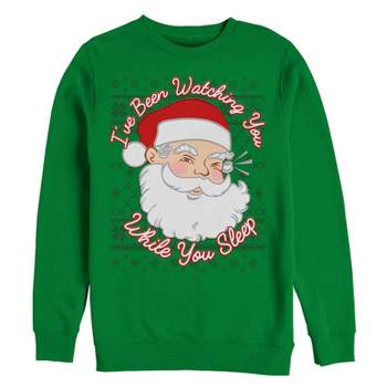 Men's Lost Gods Christmas Santa Watching You Sleep Sweatshirt