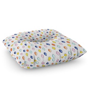 Little Arrow Design Co watercolor holiday lights Square Floor Pillow - Deny Desings - 1 of 4
