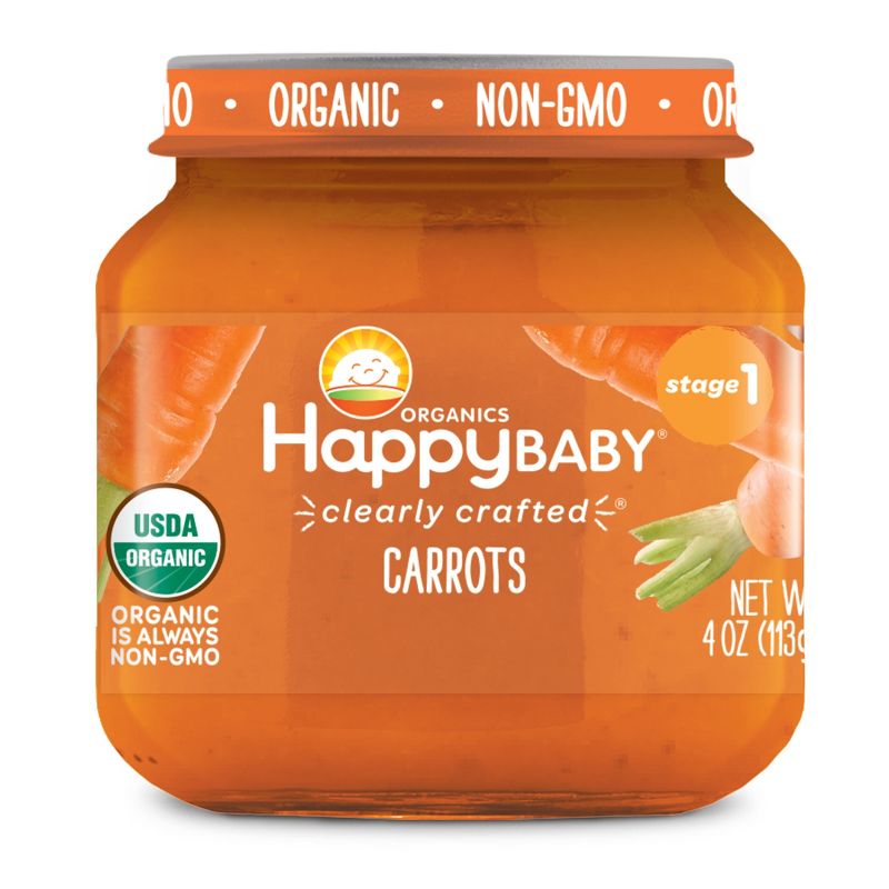 HappyBaby Clearly Crafted Carrots Baby Meals Jar - 4oz, 1 of 5