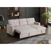 TiramisuBest Dark Gray Convertible Sectional Sofa with Pull-Out Chaise, Storage Ottoman, Twin Sleeper, Living Room Furniture - 4 of 4