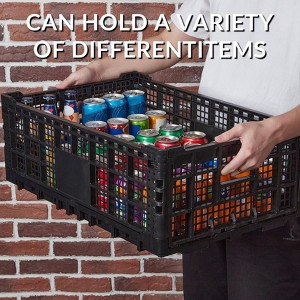 Collapsible Storage Bin Containe, 52 Liter Heavy Duty Transfer Box, 23.6" l x 15.7" w x 8.6" h Plastic Crate for Storage of Various Items - 1 of 4