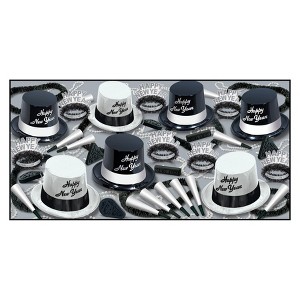 Beistle New Year Black & White Legacy Asst for 50 Multicolored - 1 of 2