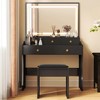 COMHOMA Vanity Desk with Mirror and Lights, Built-in Charging Station, Makeup Vanity Table and Chair Set, 3 Color Modes - 2 of 4