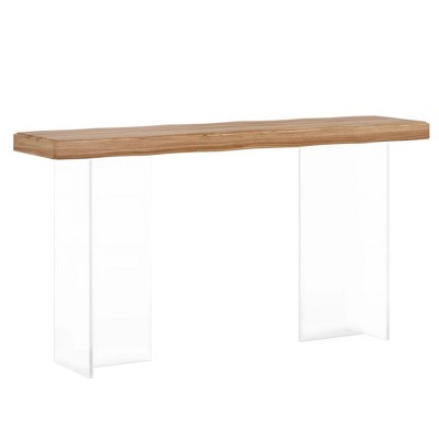 UbMelt 47.24''Console Table,Modern Entryway Table with Acrylic Legs for Living Room,Hallway,Entryway,Natural