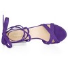 Allegra K Women's Open Toe Lace Up Strap High Block Heel Ankle Sandals - 4 of 4