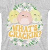 Squishmallows What's Crackin'? Youth Heather Gray Crew Neck Short Sleeve Tee - image 2 of 2