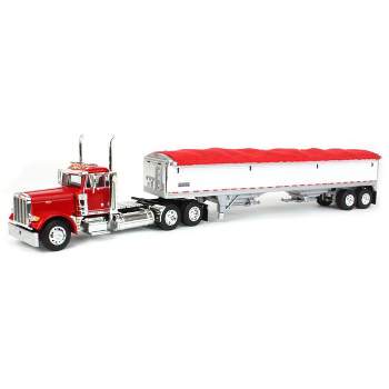 First Gear DCP 1/64 Red Peterbilt 379 Day Cab with White Wilson Pacesetter Grain Trailer 60-1765