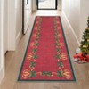 Christmas Area Rugs, Bells Holly Berry Ribbon Garland Traditions Throw Carpet Runner Rugs for Living Room Bedroom Kitchen Dining Room Nursery Office - 3 of 4