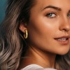 EVERLY JEWELRY | 10k Yellow Gold 3 Row Textured Hoop Earrings - 4 of 4