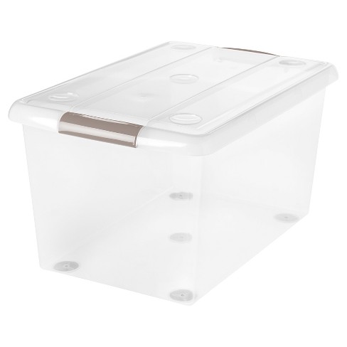 Iris 61 Qt Sliding Plastic Storage Bin