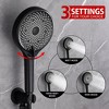 SUMERAIN Rainfall Shower Faucet Set with Valve,  Rain Shower Head and Handheld Combo, Matte Black - 3 of 4