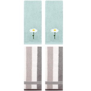 REGALWOVEN 4 Pcs Cotton Bathroom Soft Absorbent Cotton Hand Towels - 1 of 4