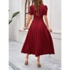 Coolmee Women's Summer Casual Dresses Puff Sleeve V-Neck A-line Flowy Midi Dress Evening Party Cocktail Dress - 4 of 4