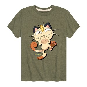 Boys' - Pokémon - Meowth Mischevious Laugh Short Sleeve Graphic T-Shirt - 1 of 4