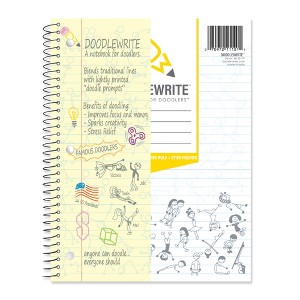 DoodleWrite Spiral Notebook, Ruled + Stick Figure Doodle Prompts, Keep Focus, Spark Creativity/Imagination, Relieve Stress, Heavyweight Paper - 1 of 1