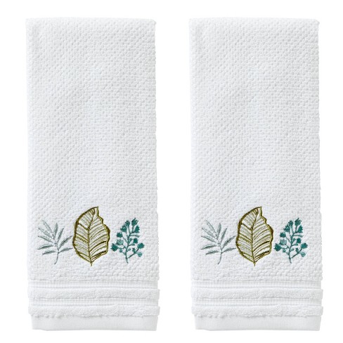 Green leaf hand online towel