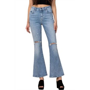Women's Kiki Mid Rise Flare Jeans - HIDDEN - 1 of 4