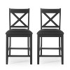 Okak Set of 2 Farmhouse Counter Height Bar Stools for Dining Rooms,High Hollow Back Upholstered Counter Bar Stools Without Arm - 2 of 4