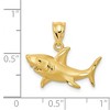Black Bow Jewelry 14k Yellow Gold Satin & Diamond-Cut 2D Shark Pendant, 20mm (3/4 Inch) - 4 of 4