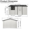 10x12 FT Metal Sheds & Outdoor Storage,Waterproof Large Backyard Shed House W/Acrylic Window and Sliding Door - 4 of 4