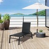 Resenkos Outdoor Chaise Lounge With Wheels, Five Position Recliner For Sunbathing, Suntanning, Steel Frame, Breathable Fabric, - 3 of 4