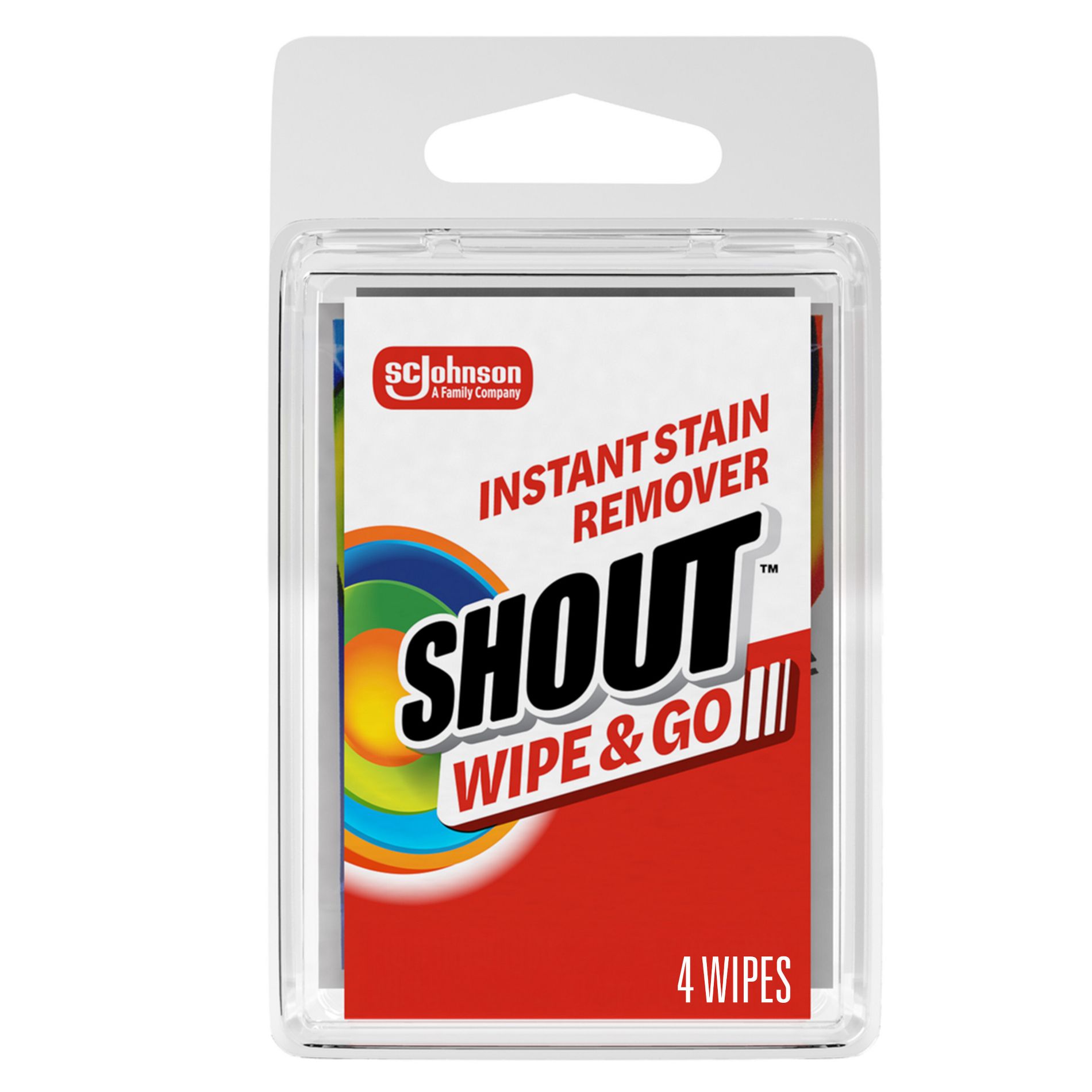 Shout Wipe & Go Travel Wipes for Fabric Instant Stain Remover - 4ct