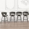 PAGED 28" Swivel Counter and Bar Stools,Upholstered Arm Chair for Kitchen Island,Technical Leather Woven,Set of 2 - 4 of 4