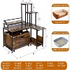 Acekool Hidden Cat Litter Cabinet - Discreet Corner Design with Pull-Out Tray & Plant Shelf - 2 of 4