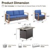 4 Pieces Patio Furniture Set with 41" Propane Fire Pit Table, Deep Seating Wicker Sofa Couch with Swivel Glider Chairs Set Patio Conversation Set - 2 of 4