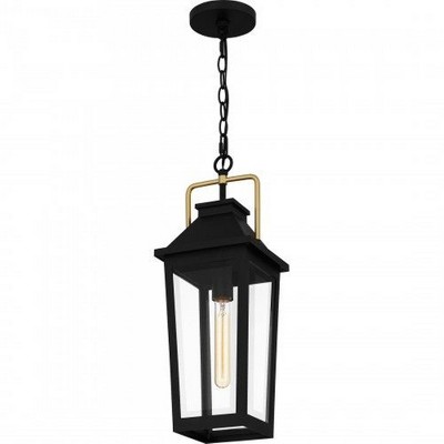 Buckley Matte Black Outdoor Hanging Lantern with Clear Glass