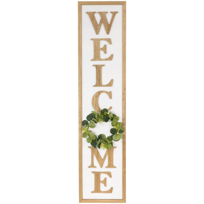 Northlight 40 Inch "Welcome" Wooden Framed Outdoor Porch Board Sign Decoration, 1 of 7