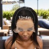Unique Bargains Women's Straight Long Hair Wig 13x4in 180 Real Human Hair Black - 4 of 4