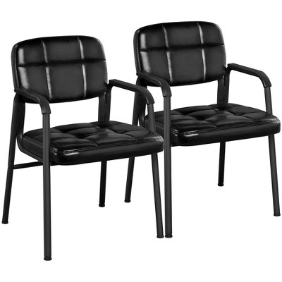 Yaheetech 2pcs Upholstered Office Reception Chairs with Armrest for Home & Office