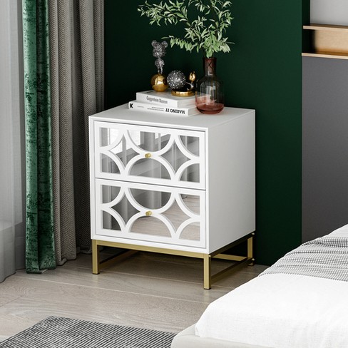 Mirrored best sale nightstand target