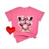 Valentine Raccoon With Bubblegum - Women's Garment Dyed Graphic T-Shirt - 2 of 4