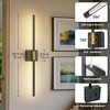 DORESshop 28 in. 2-Light Gold Wall Sconces, Wireless LED 3CCT-RGB Wall Lights for Bedroom, Living Room, 2-Pack - 3 of 4
