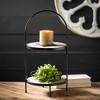 Sullivans 19.75" Natural Leaf Two-Tiered Tray, Wood - 3 of 3