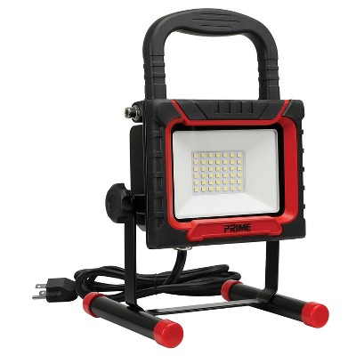 Prime Wire and Cable 3,600-Lumen 35-Watt Portable LED Work Light on Tiltable Stand with 5-Ft. Cord in Red, Size: 3600 Lumen