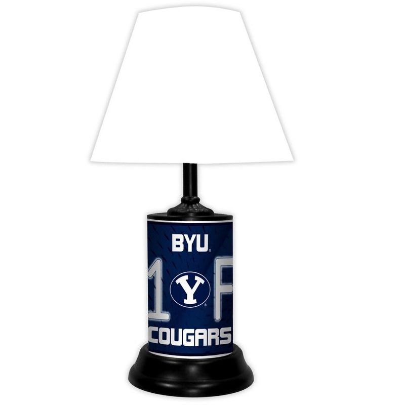 NCAA 18-inch Desk/Table Lamp with Shade, #1 Fan with Team Logo, BYU Cougars, 1 of 4