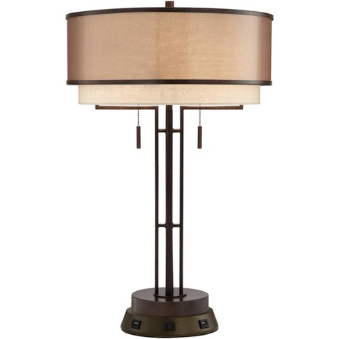 Franklin Iron Works Industrial Table, Franklin Iron Works Industrial Table Lamp With Usb