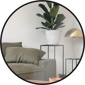 Sapphtopaz Round Bathroom Mirror, Wall Mount Vanity Mirror with Metal Frame, Wall Decor Decorative Wall Mirror for Bathroom, Over Sink, Bedroom - 1 of 4
