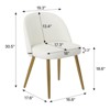 SKRAN Set of 2 PU Dining Chair, Lamb Wool fabric Armless Chair with Metal Leg, Suitable for Dining Room/Living Room/ Kitchen (White B-Gold legs) - 3 of 4