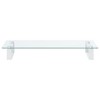 vidaXL Monitor Stand White 23.6 in.x13.8 in.x3.1 in. Tempered Glass and Metal - 4 of 4